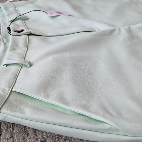 KENDALL AND KYLE mint faux leather hi rise pants size Medium @U New - Picture 4 of 10